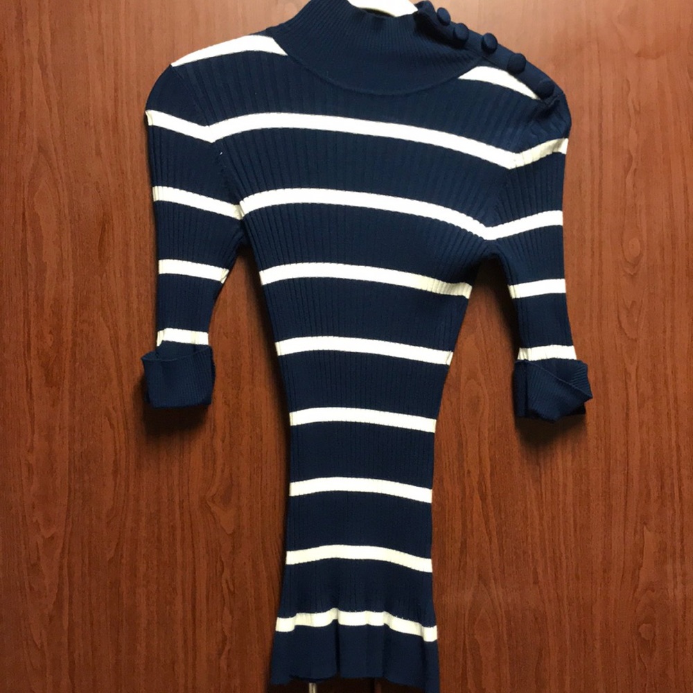 Blue and White Striped Sweater